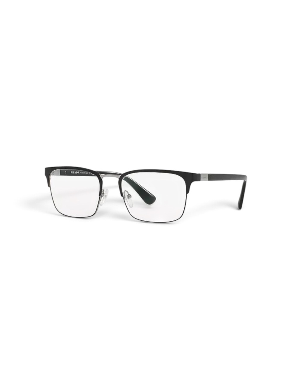 Prada VPR 54T Men’s Rectangle Metal Eyeglasses Frames Black 57-19 Italy NWT